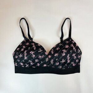 NWOT Victoria's Secret PINK Bra 34D Wear Everywhere Wireless Push Up Floral Logo